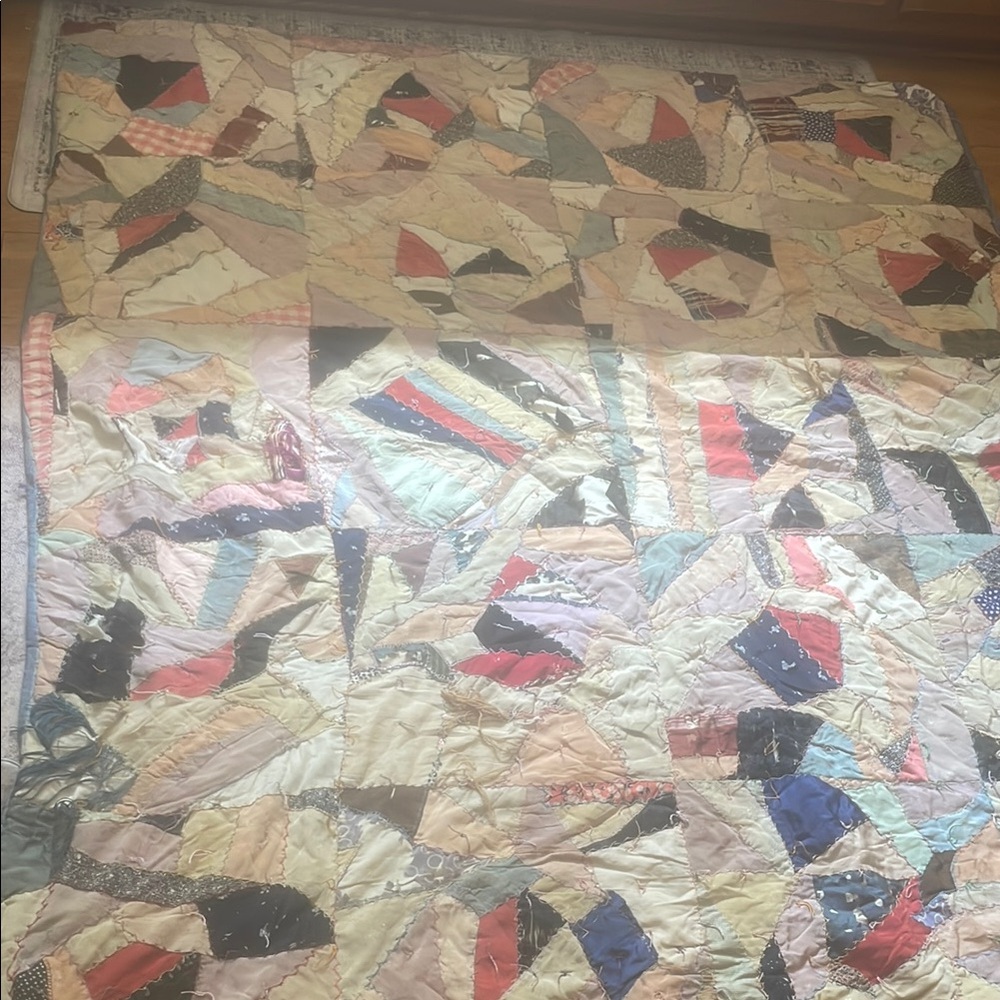 Vintage silk crazy quilt